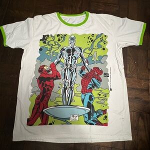 VTG Silver Surfer Shirt Comic Cover # 128 - Daredevil & Spider-Man Size medium